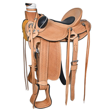 Western Horse Saddle American Leather Wade Ranch Roping Tan Hilason